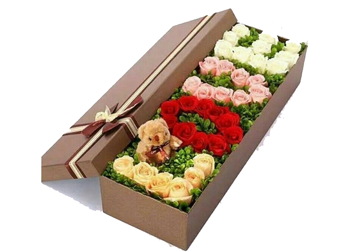 Купить цветы в коробочке на день Святого Валентина